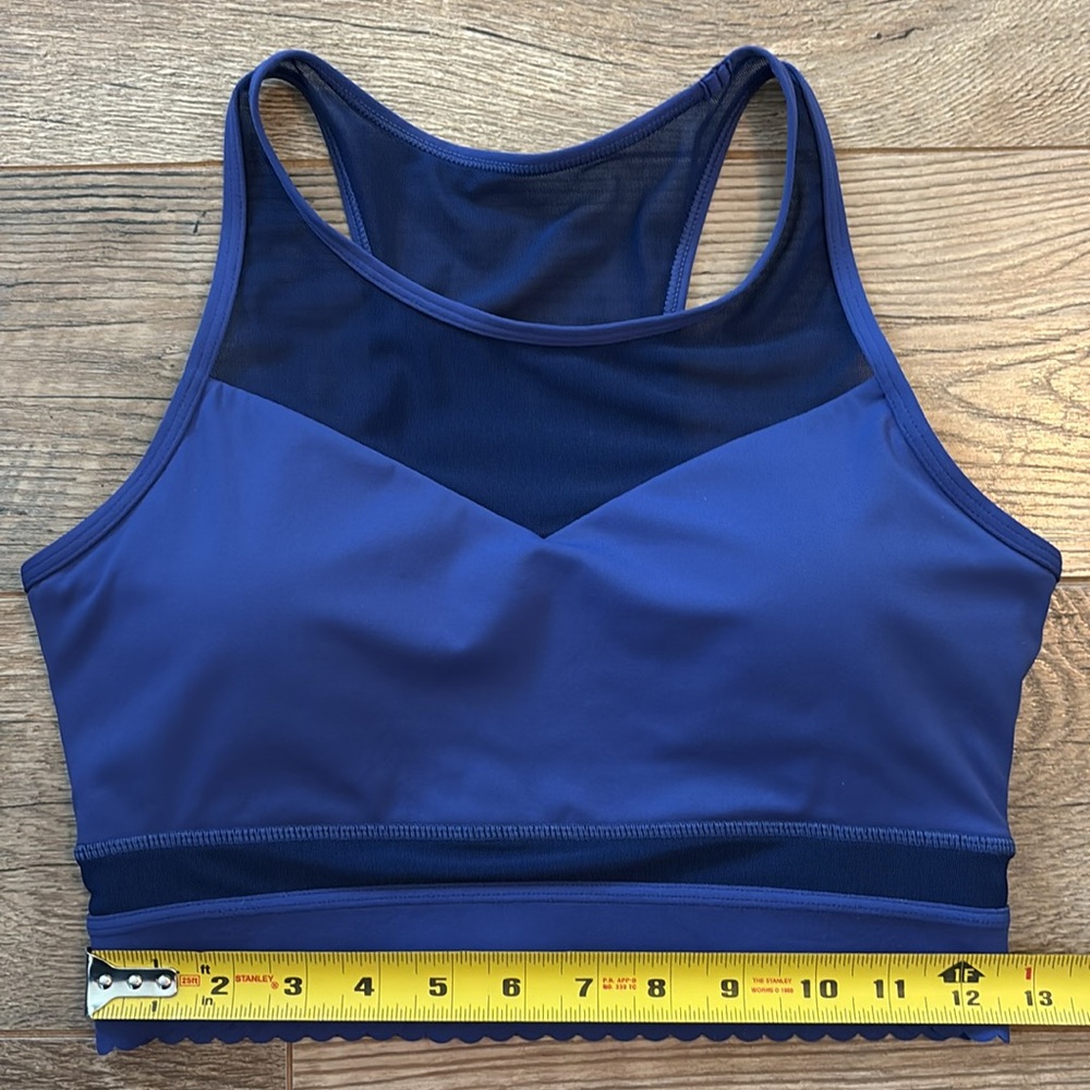 Zyia Active Size Small All Star Purple Scalloped Edge Mesh Paneled Sports Bra - Picture 3 of 5